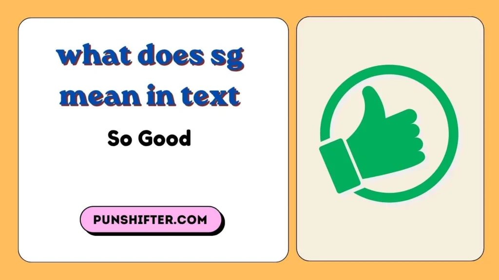 what does sg mean in text